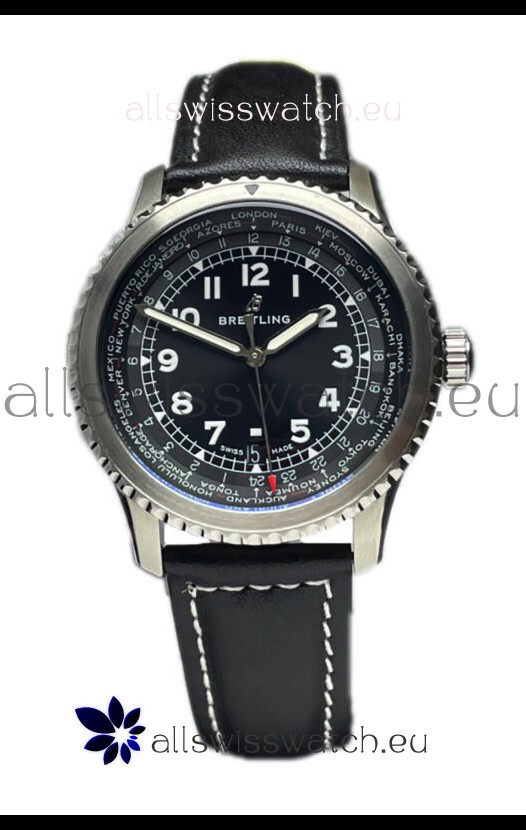 Breitling Navitimer Aviator 8 B35 Unitime Automatic 45 Black Dial 1:1 Mirror Swiss Replica Watch 