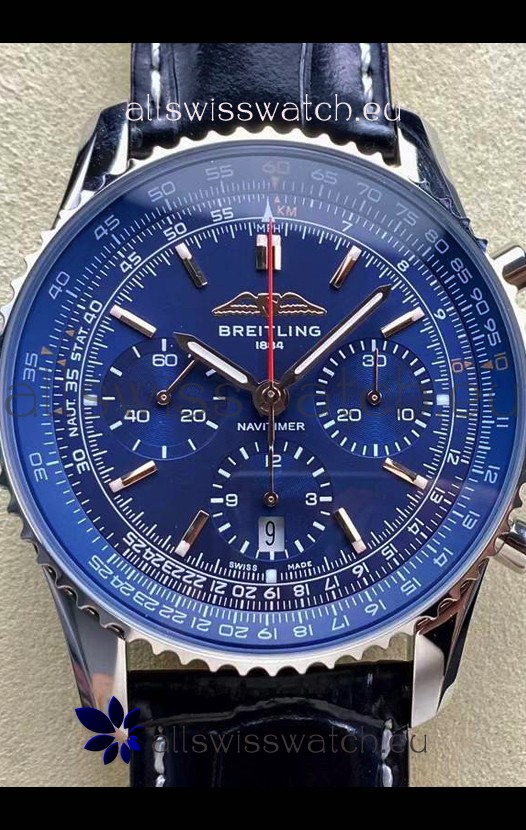 Breitling Navitimer B01 Chronograph 43 Blue Dial - 904L Steel Casing 1:1 Mirror Swiss Replica
