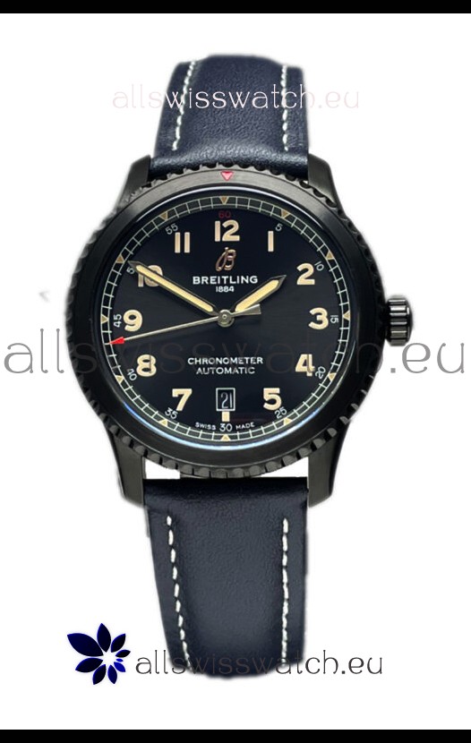 Breitling Navitimer Aviator 8 Automatic 41 Black Dial Blue Strap 1:1 Mirror Swiss Replica Watch 