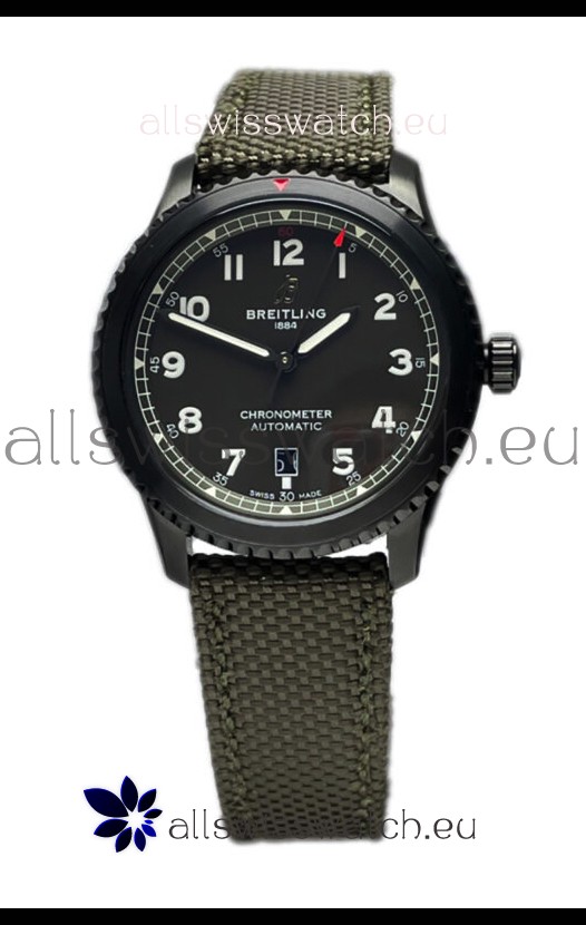 Breitling Navitimer Aviator 8 Automatic 41 Black Dial Nylon Strap 1:1 Mirror Swiss Replica Watch 