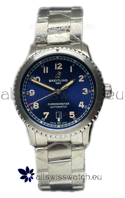 Breitling Navitimer Aviator 8 Automatic 41 Blue Dial Steel Strap 1:1 Mirror Swiss Replica Watch 