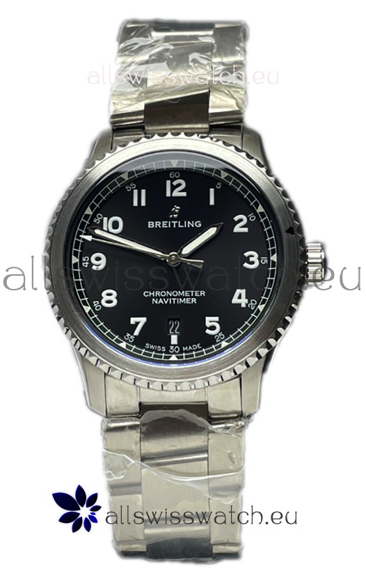 Breitling Navitimer Aviator 8 Automatic 41 Black Dial Steel Strap 1:1 Mirror Swiss Replica Watch 