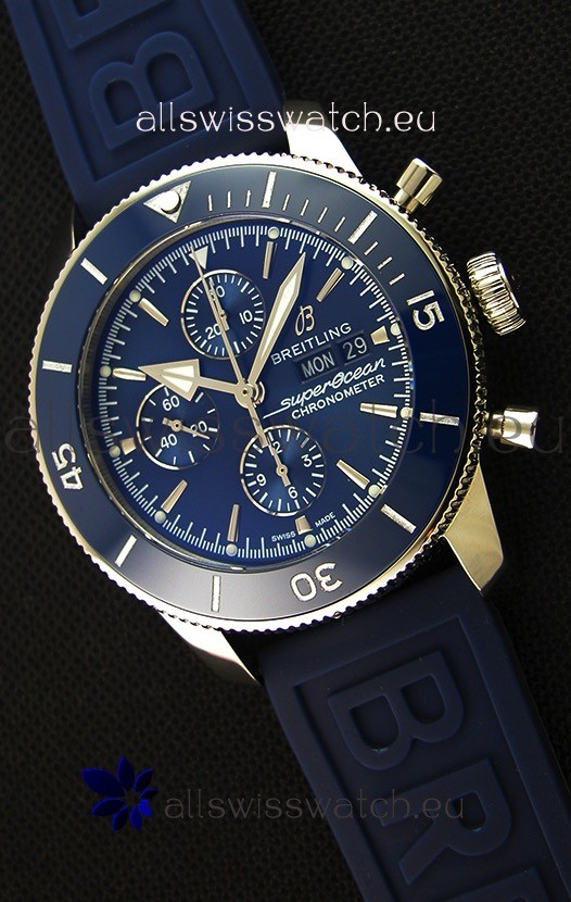 Breitling Superocean Heritage II Blue Dial 46MM 1:1 Mirror Swiss Replica Watch 
