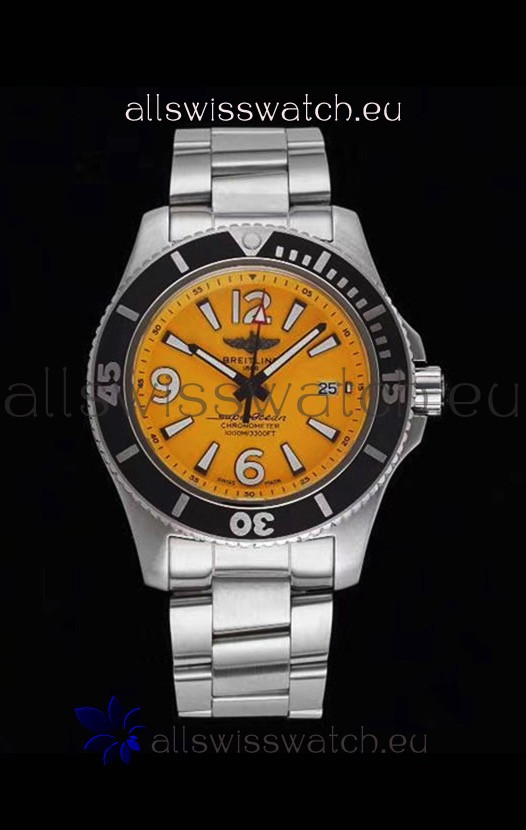 Breitling Superocean Automatic 44 Steel - Yellow Dial 1:1 Mirror Replica