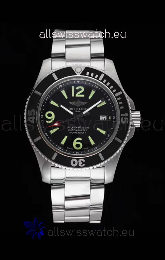 Breitling Superocean Automatic 44 Steel - Black Dial 1:1 Mirror Replica
