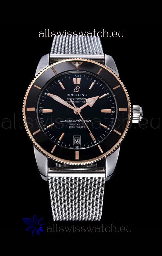 Breitling SuperOcean Heritage II 44MM Black Dial Two Tone 904L Steel 1:1 Mirror Replica