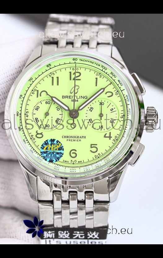 Breitling Premier B01 Chronograph 42 Edition Steel Casing Green Dial - 1:1 Mirror Replica Watch
