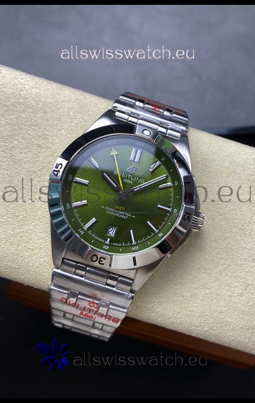 Breitling Chronomat Automatic GMT 40 Green Dial 1:1 Mirror Swiss Replica Watch