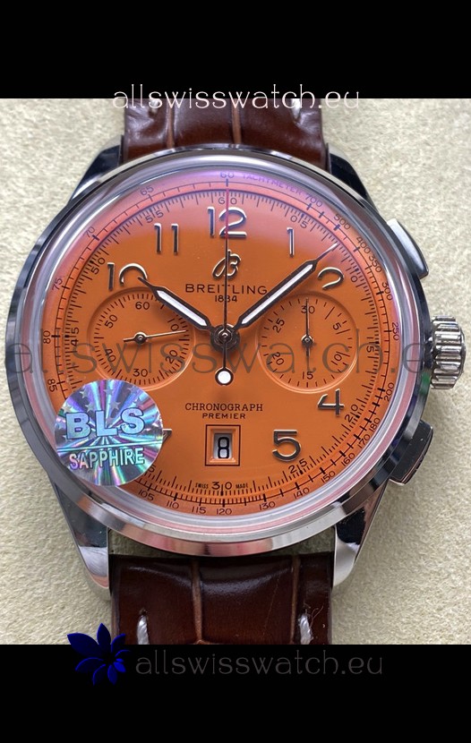 Breitling Premier B01 Chronograph 42 Edition Steel Casing Salmon Dial - 1:1 Mirror Replica Watch