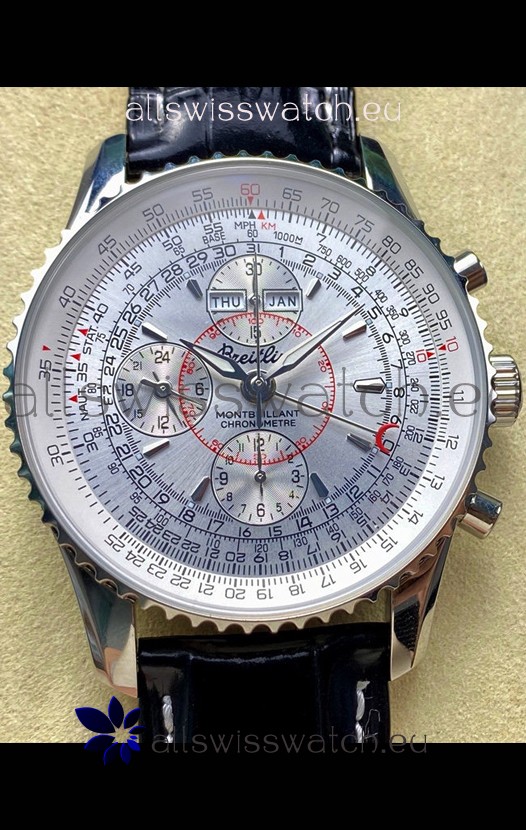 Breitling Montbrilliant Superclone Replica Watch in White Dial - 904L Steel Case