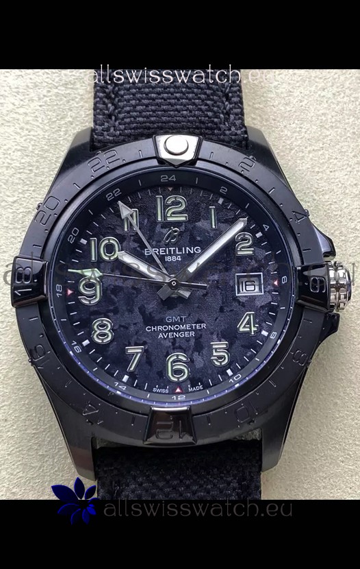 Breitling Avenger Automatic 44 Swiss 1:1 Super Clone Replica Watch - Carbon Dial 