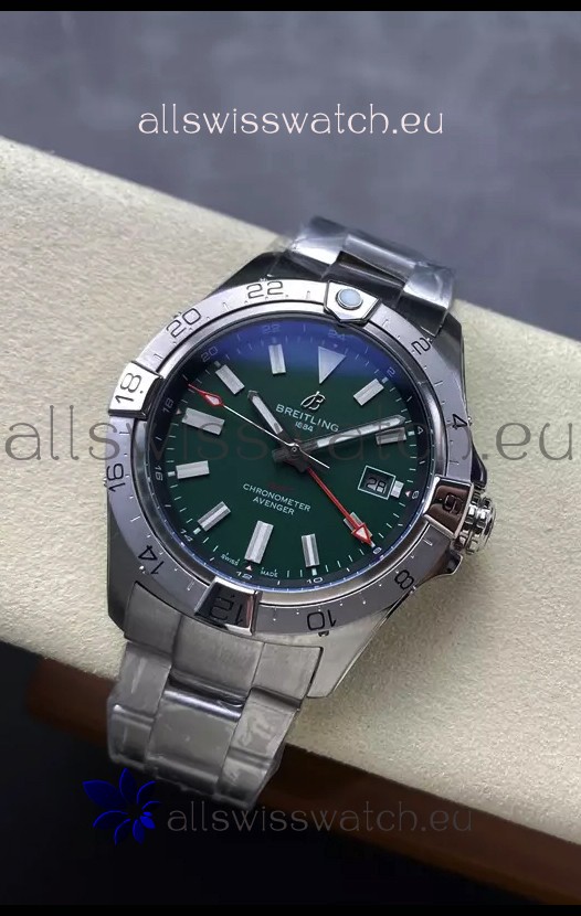 Breitling Avenger GMT Automatic 44 Swiss 1:1 Super Clone Replica Watch - Green Dial 