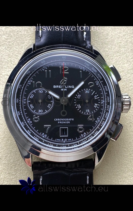 Breitling Premier B01 Chronograph 42 Edition Steel Casing Black Dial - 1:1 Mirror Replica Watch