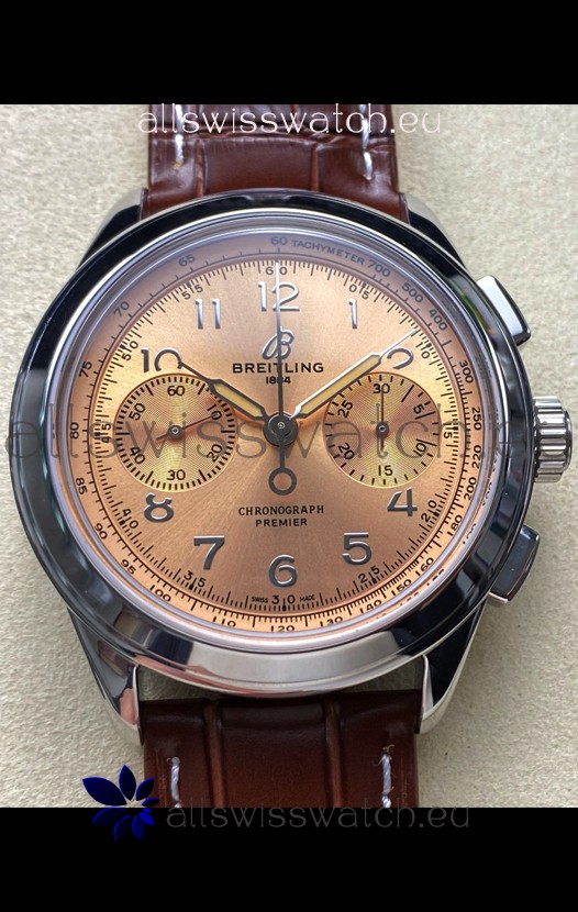 Breitling Premier B01 Chronograph 42 Edition Steel Casing Champange Dial - 1:1 Mirror Replica Watch