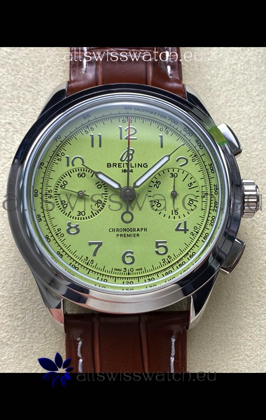 Breitling Premier B01 Chronograph 42 Edition Steel Casing Green Dial - 1:1 Mirror Replica Watch