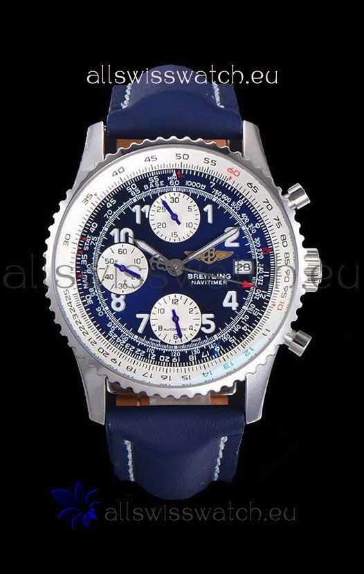Breitling Navitimer Chronograph 41MM Swiss Replica Watch Blue Dial in 904L Steel Casing