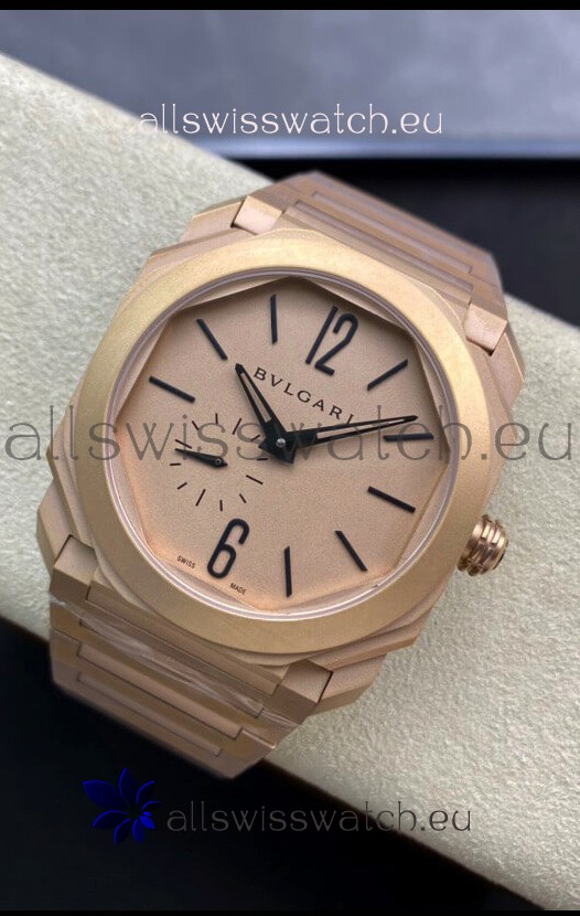 Bvlgari Octo Finissmo Edition 1:1 Mirror Replica Sandblasted Rose Gold Casing