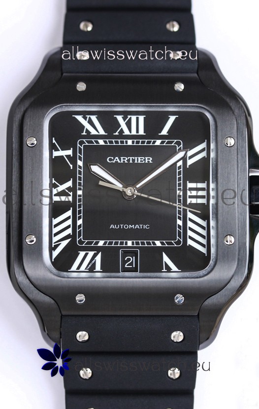 Santos De Cartier DLC Coated Casing 1:1 Mirror Swiss Replica Watch 40MM