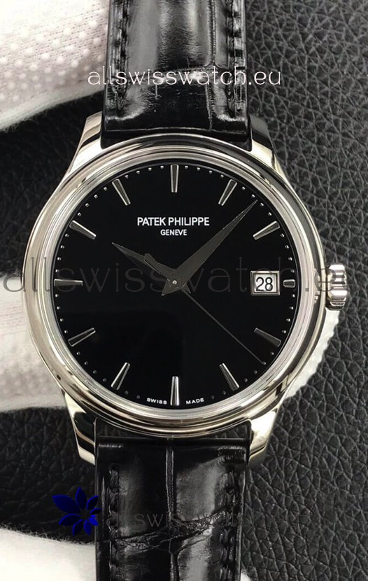 Patek Philippe Calatrava 5227G-001 Black Dial 1:1 Mirror Swiss Replica Steel Casing