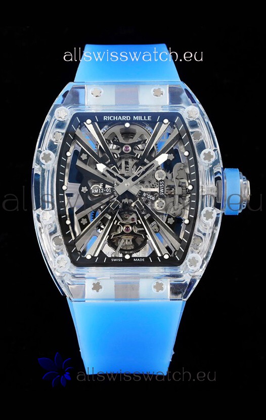 Richard Mille RM12-01 Sapphire Casing with Genuine Tourbillon Movement 1:1 Ultimate Replica