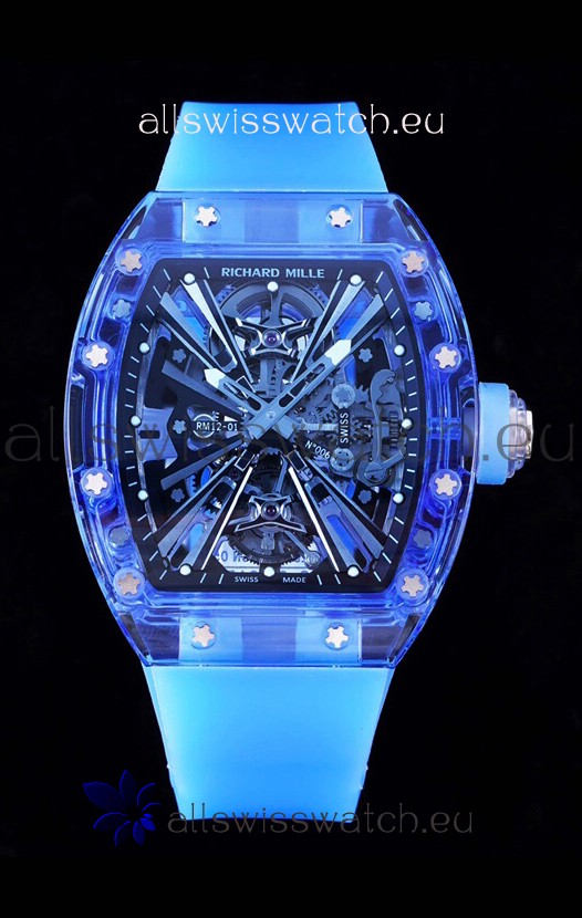 Richard Mille RM12-01 Sapphire Casing with Genuine Tourbillon Movement 1:1 Ultimate Replica