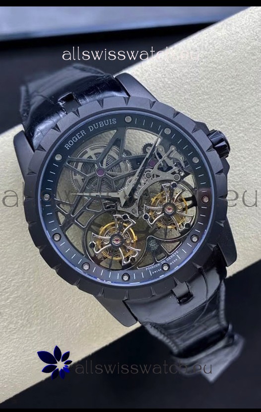 Roger Dubuis Excalibur Dual Tourbillon 1:1 Mirror Swiss DLC Coating