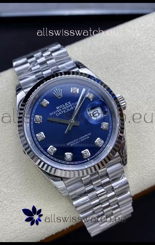 Rolex Datejust 126234 36MM Swiss Replica in 904L Steel in Blue Dial 1:1 Mirror Replica