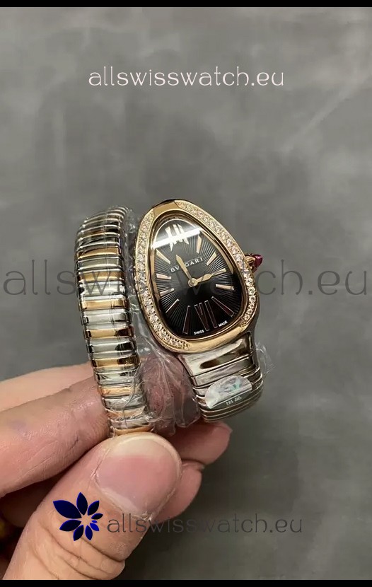 Bvlgari Serpenti Edition Two Tone Casing Diamonds Bezel Watch in 1:1 Mirror Quality
