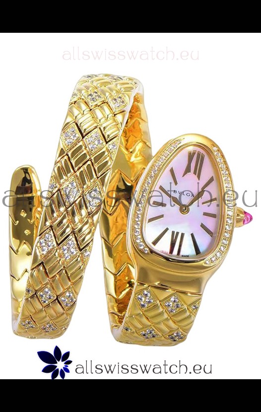 Bvlgari Serpenti Edition Yellow Gold Casing MOP Dial Watch in 1:1 Mirror Quality