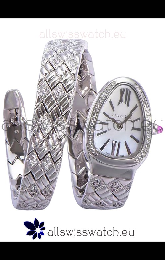 Bvlgari Serpenti Edition Steel Casing White Dial Watch in 1:1 Mirror Quality