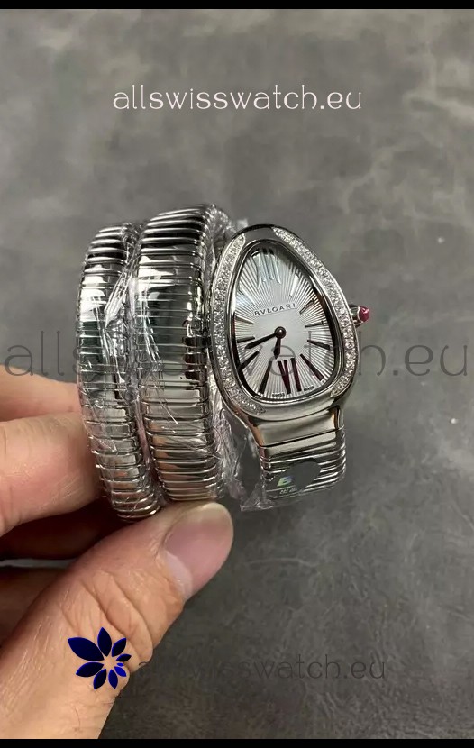 Bvlgari Serpenti Tubogas Double Spiral Stainless Steel Super Clone Replica Watch