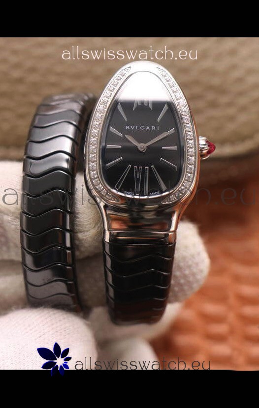 Bvlgari Serpenti Edition Black Ceramic Replica Watch in 1:1 Mirror Quality 