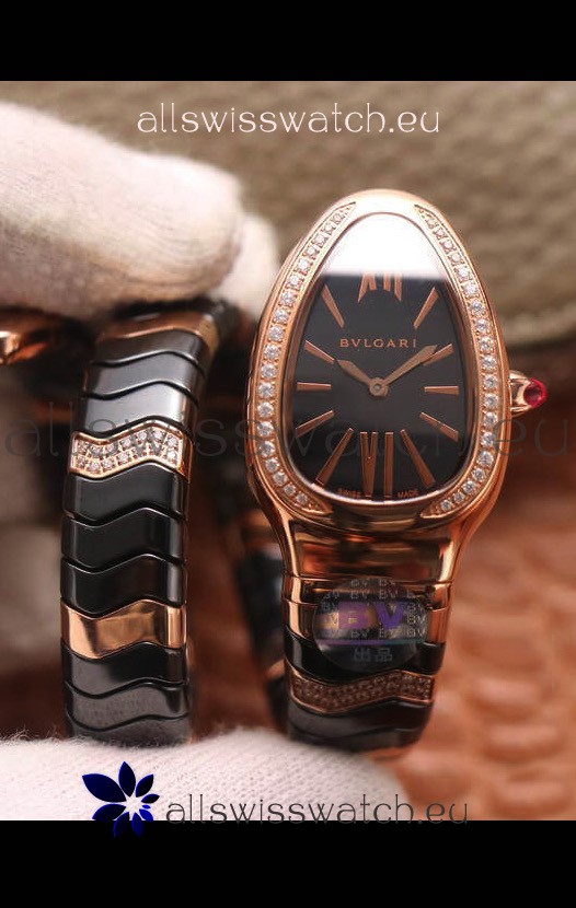 Bvlgari Serpenti Edition Black Ceramic Replica Watch in 1:1 Mirror Quality 