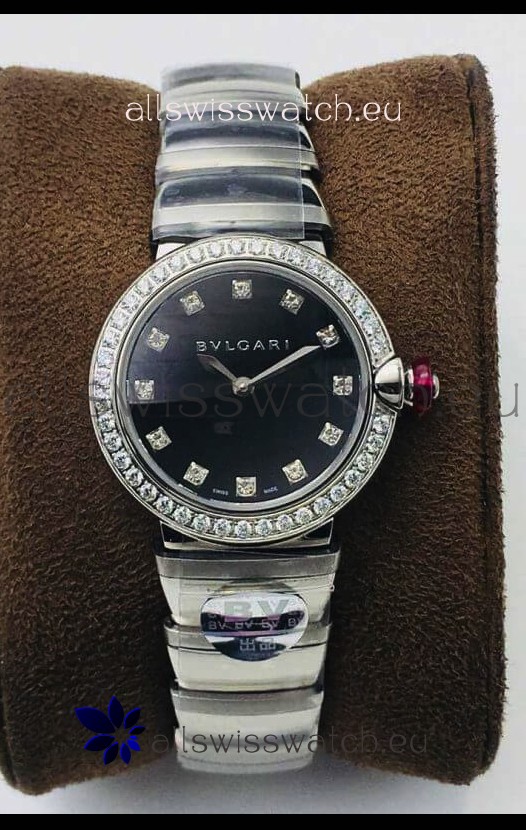 Bvlgari LVCEA Edition Watch in Stainless Steel Black Dial - 1:1 Mirror Replica