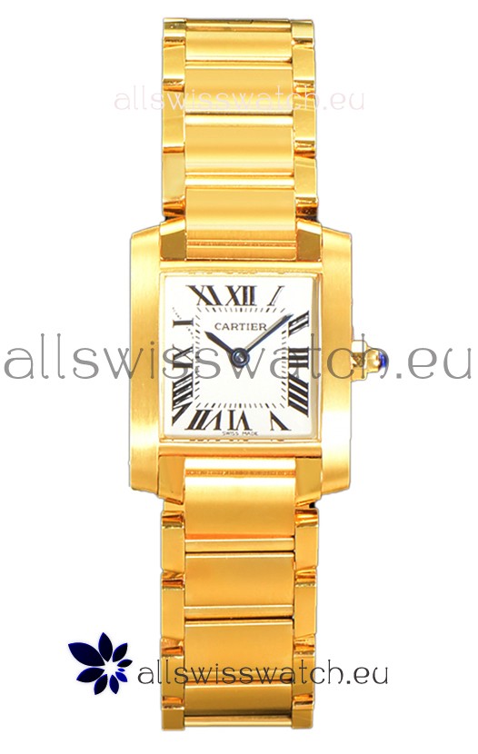 Cartier Tank Francaise Yellow Gold Swiss Quartz Replica Watch 25.70MM