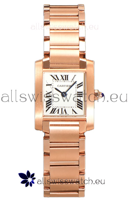 Cartier Tank Francaise Rose Gold Swiss Quartz Replica Watch 25.70MM