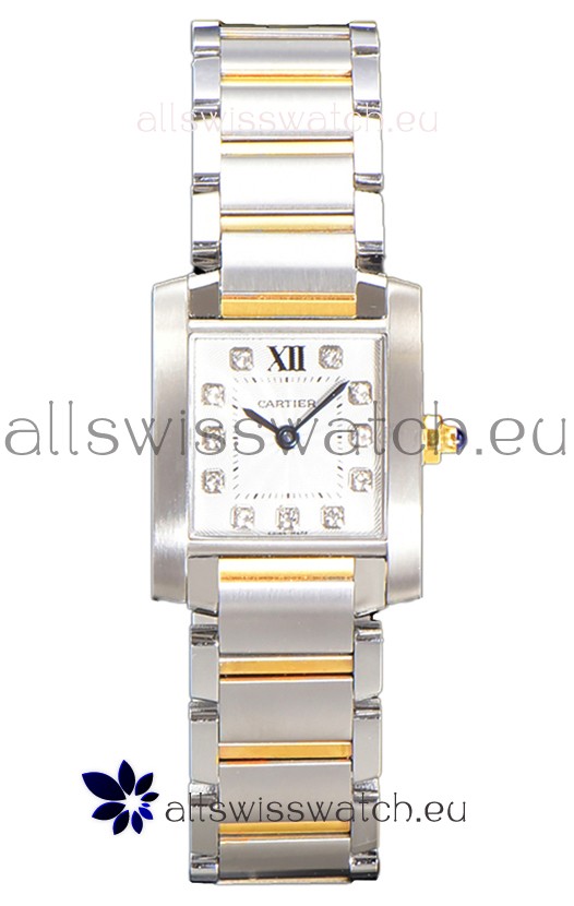 Cartier Tank Francaise Yellow Gold Two Tone Swiss Quartz Replica Watch 25.70MM