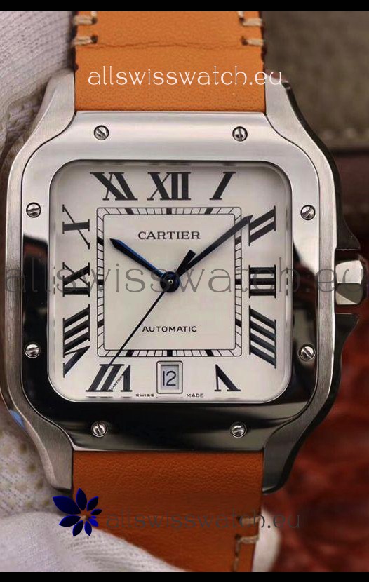 Santos De Cartier 1:1 Mirror Replica - 40MM Leather Strap Watch