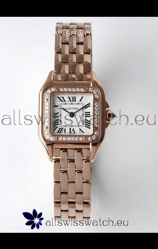 Cartier PANTHERE Edition 22MM 1:1 Mirror Quality Swiss Replica Watch in White Dial - Diamonds Bezel