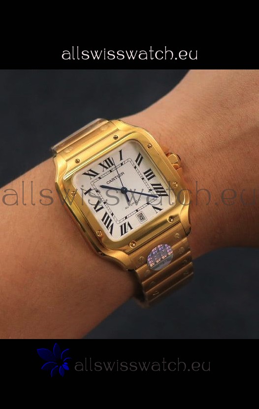 Santos De Cartier 1:1 Mirror Replica - 40MM Yellow Gold Swiss Movement Watch