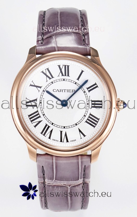 Ronde Louis Cartier Super Clone 36MM Rose Gold Watch in Swiss Quartz Movement