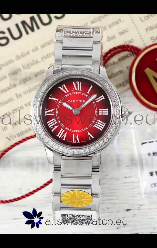 Cartier Ronde Must 29MM Swiss Quartz Red Dial 1:1 Mirror Swiss Replica Watch 