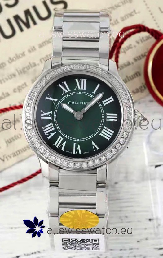 Cartier Ronde Must 29MM Swiss Quartz Green Dial 1:1 Mirror Swiss Replica Watch 