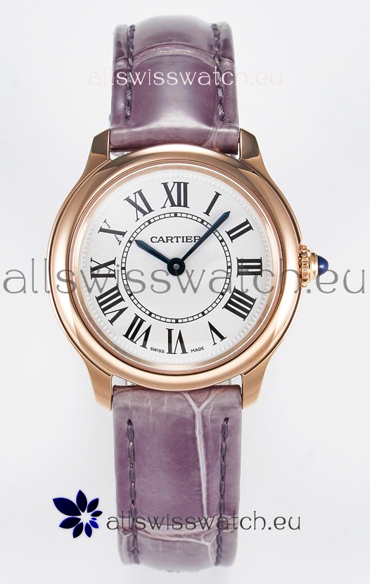 Ronde Louis Cartier Super Clone 29MM Rose Gold Watch in Swiss Quartz Movement