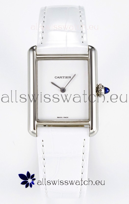 Tank Must Cartier Super Clone Edition 29MM Watch in Steel Casing White Dial 