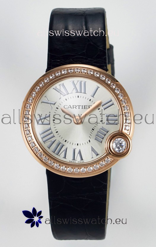 Ballon Blanc De Cartier Super Clone Watch 30MM in Rose Gold Casing