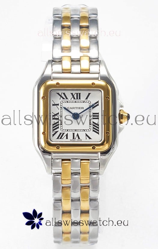 Cartier PANTHERE 22MM Super Clone Edition Watch 2 Tone Yellow Gold White Dial