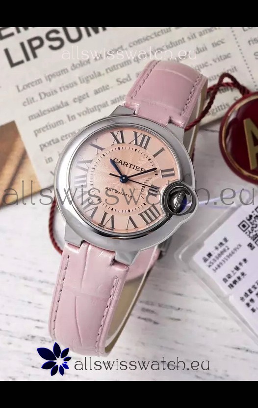 Ballon De Cartier Swiss Automatic Beige Dial Mirror Quality 33MM in Stainless Steel