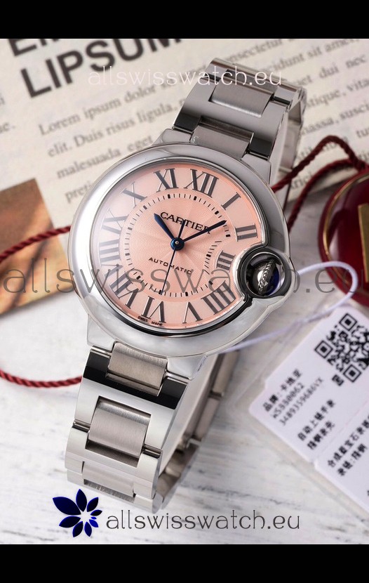 Ballon De Cartier Swiss Automatic Beige Dial Mirror Quality 33MM in Stainless Steel