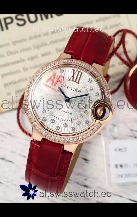 Ballon De Cartier Swiss Automatic 1:1 Mirror Quality 33MM in Rose Gold Plating
